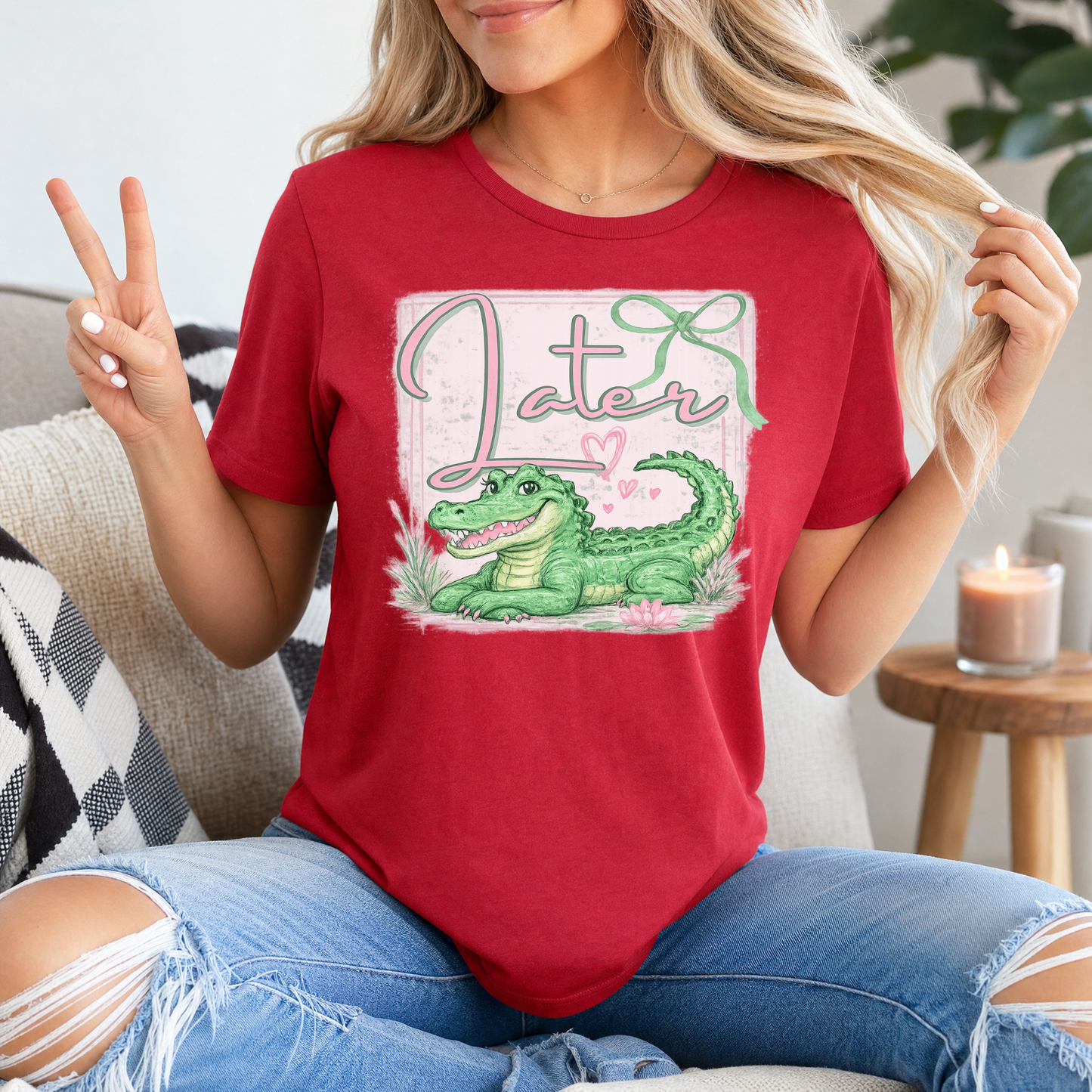 Precious Later Gator Girly Premium Graphic Tee