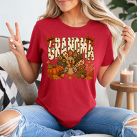 Grandma Thanksgiving Turkey & Bow Graphic Tee
