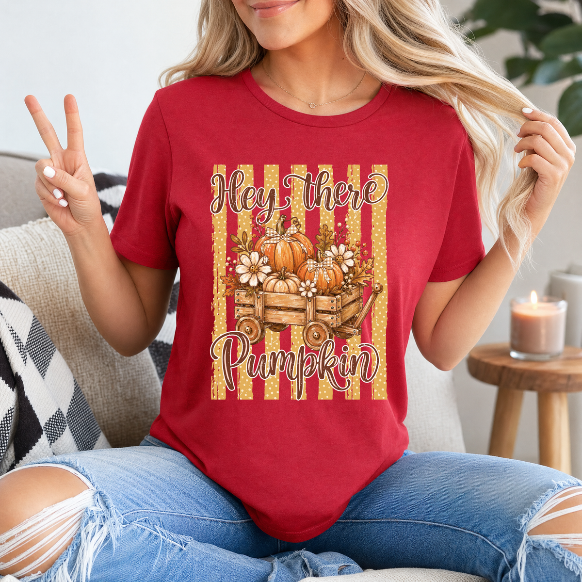 Hey There Pumpkin Cart Premium Graphic Tee