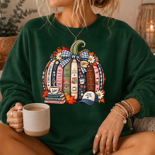 Gilmore Girls Inspired Bookish Pumpkin Crewneck Sweatshirt