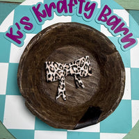 Silicone Focal Bead- Leopard Luxe Bow