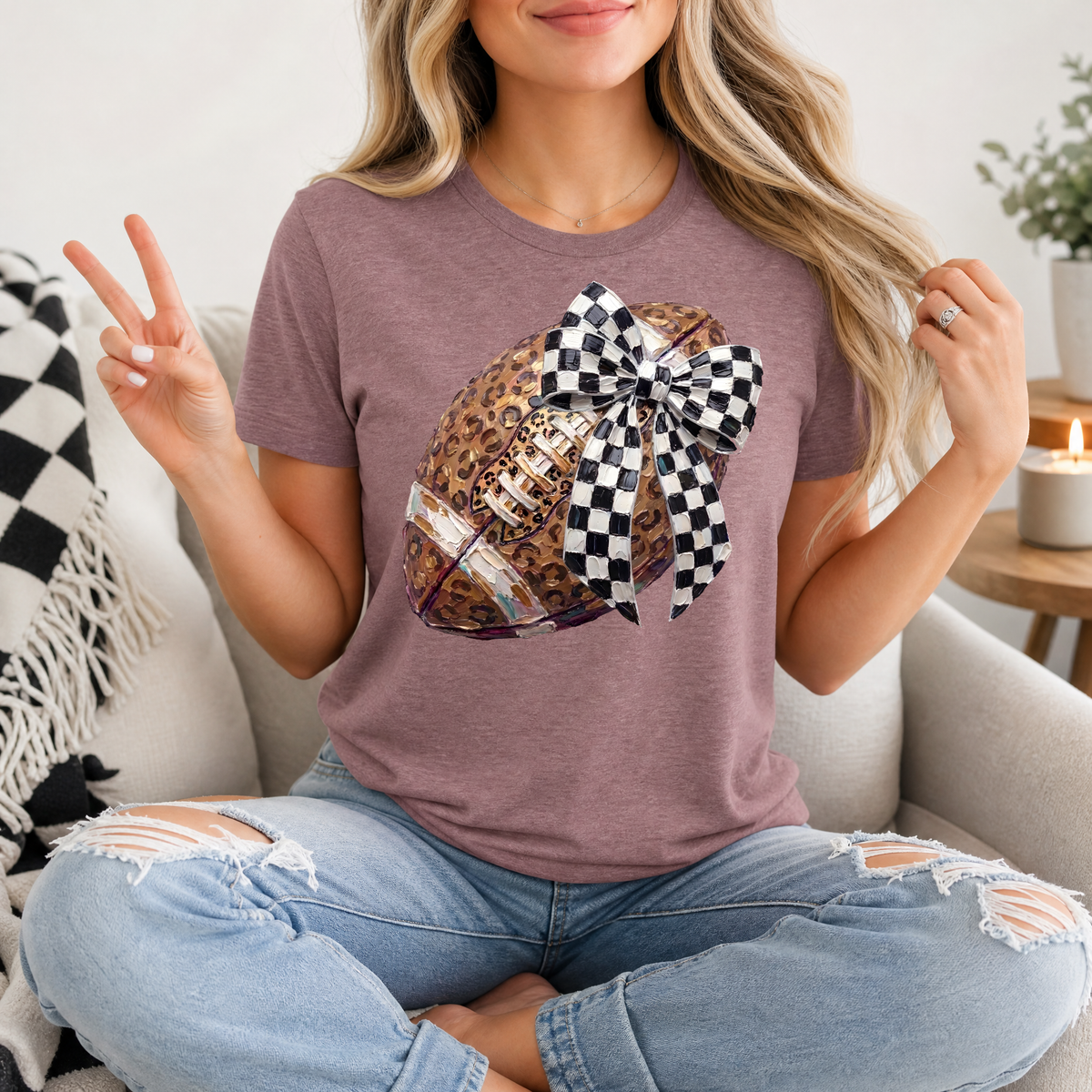 Leopard Painted Football Premium Graphic Tee