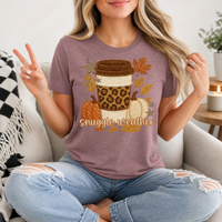 Snuggle Weather Faux Embroidery Coffee Graphic Tee