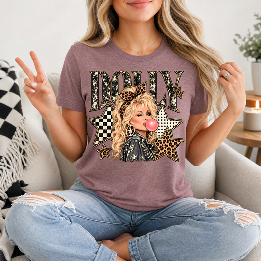 Dolly Bubblegum & Leopard Bow Vintage Graphic Tee