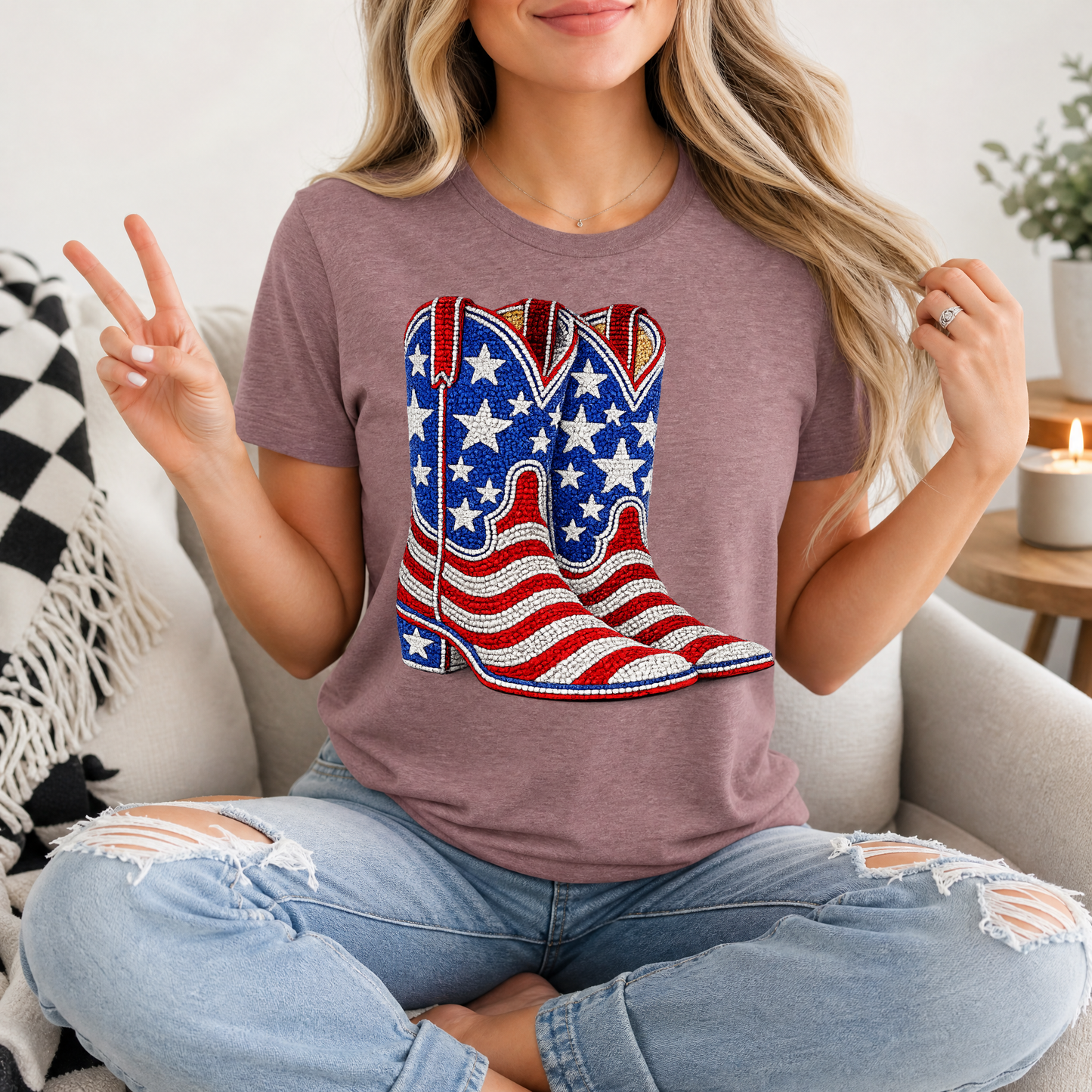 Rhinestone Boots Premium Graphic Tee