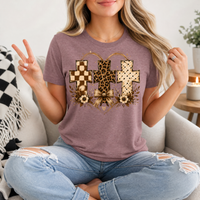 Christian Cross Trio Floral & Bow Graphic Tee
