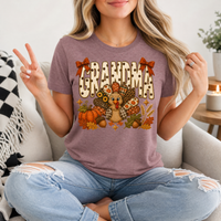 Grandma Thanksgiving Turkey & Bow Graphic Tee
