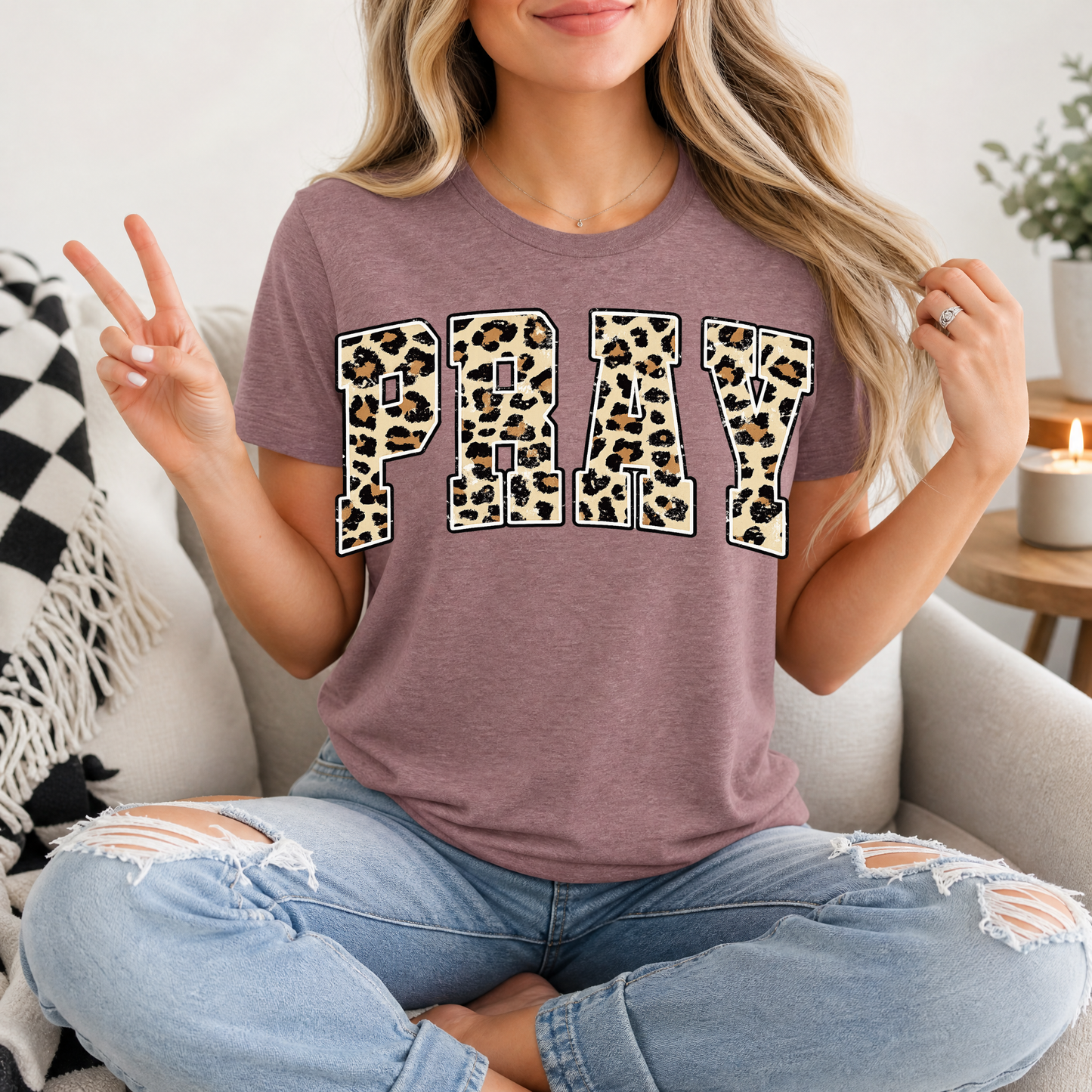 Cheetah PRAY Premium Graphic Tee