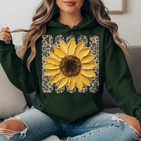 Sunflower Leopard Stripe Graphic Hoodie