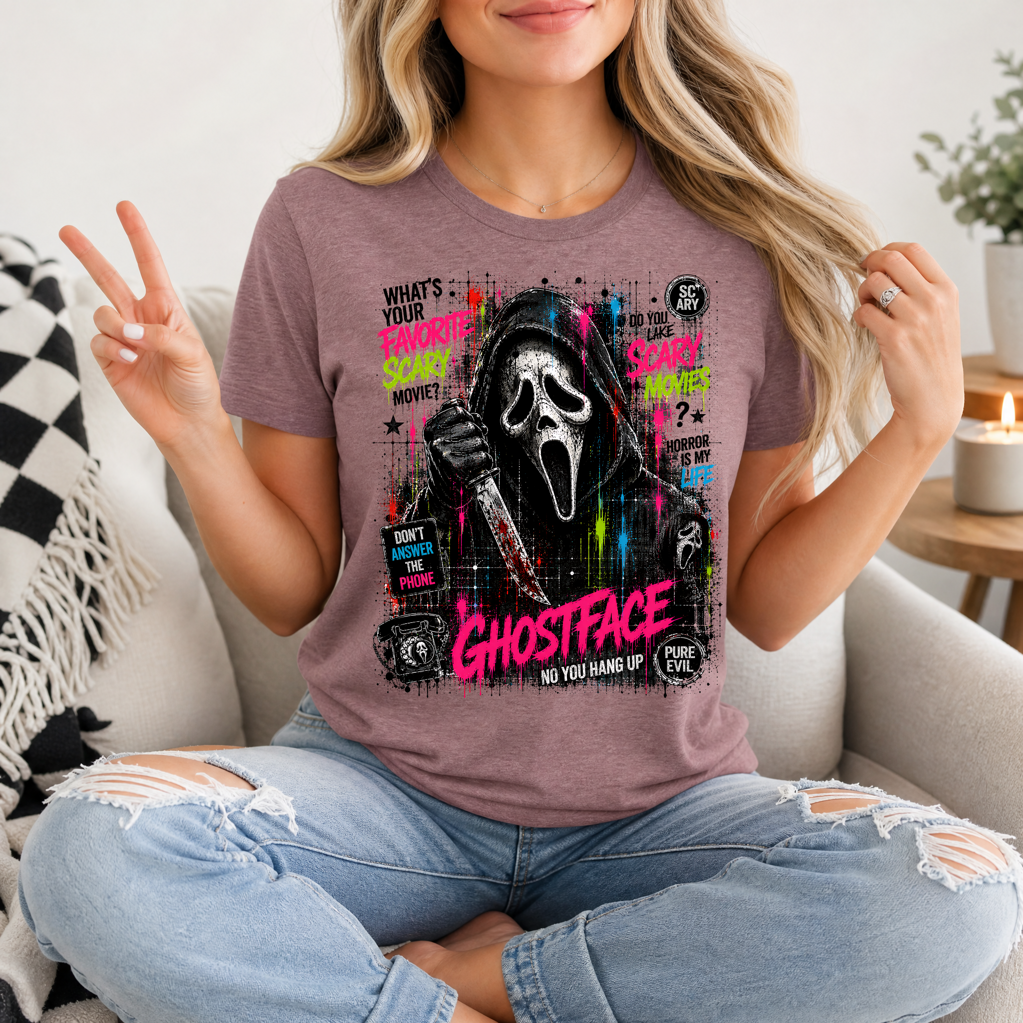 Ghostface Scary Movie Premium Graphic Tee