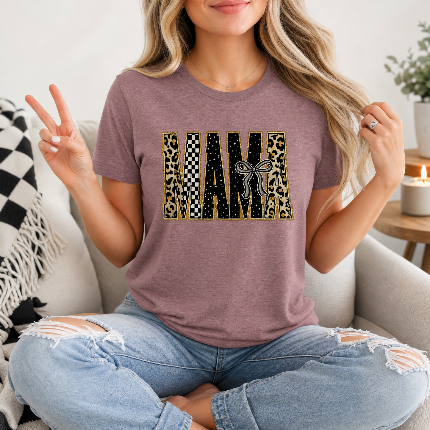 Mama Mixed Pattern Premium Graphic Tee