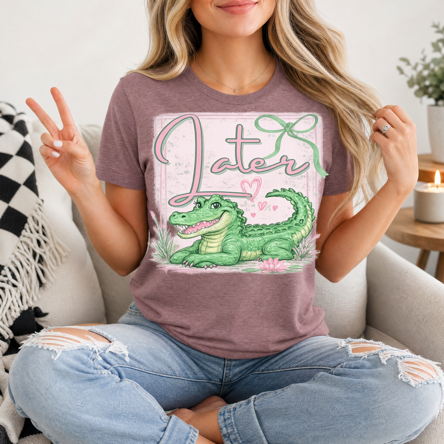 Precious Later Gator Girly Premium Graphic Tee