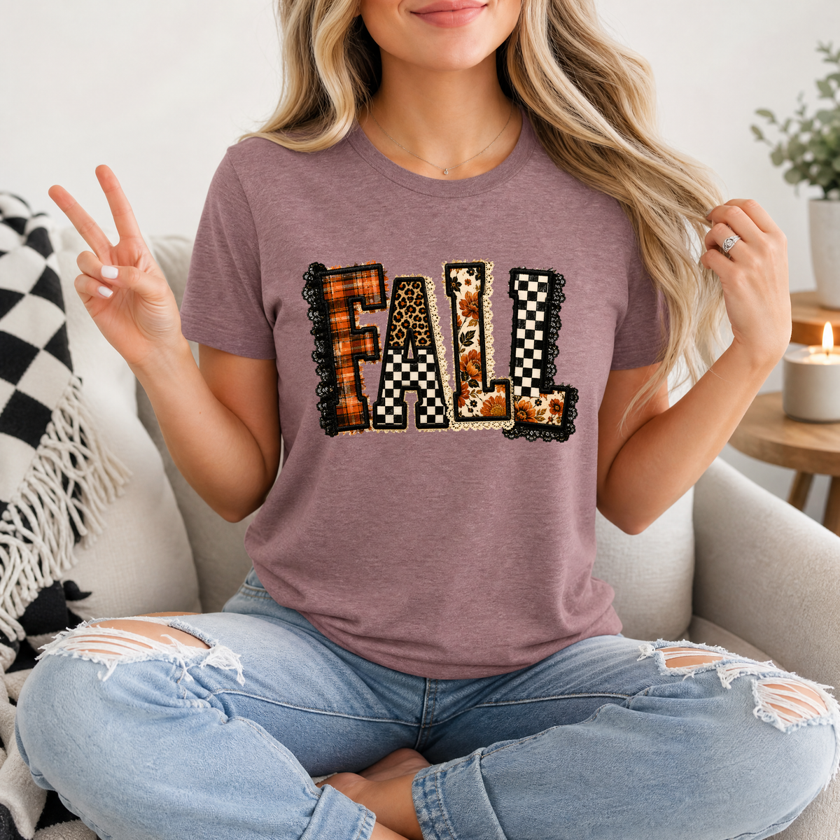 Fall Patchwork Premium Graphic Tee