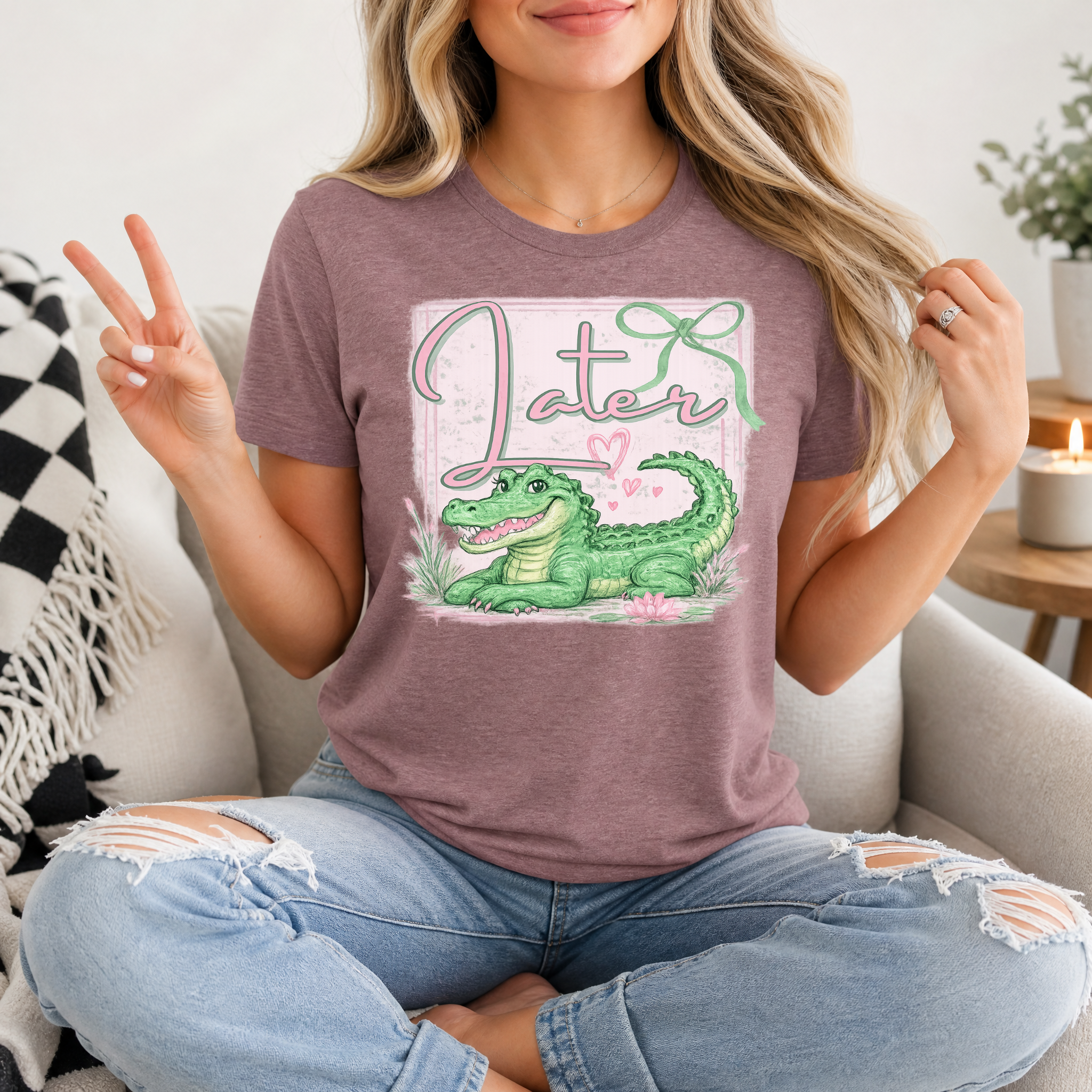 Precious Later Gator Girly Premium Graphic Tee