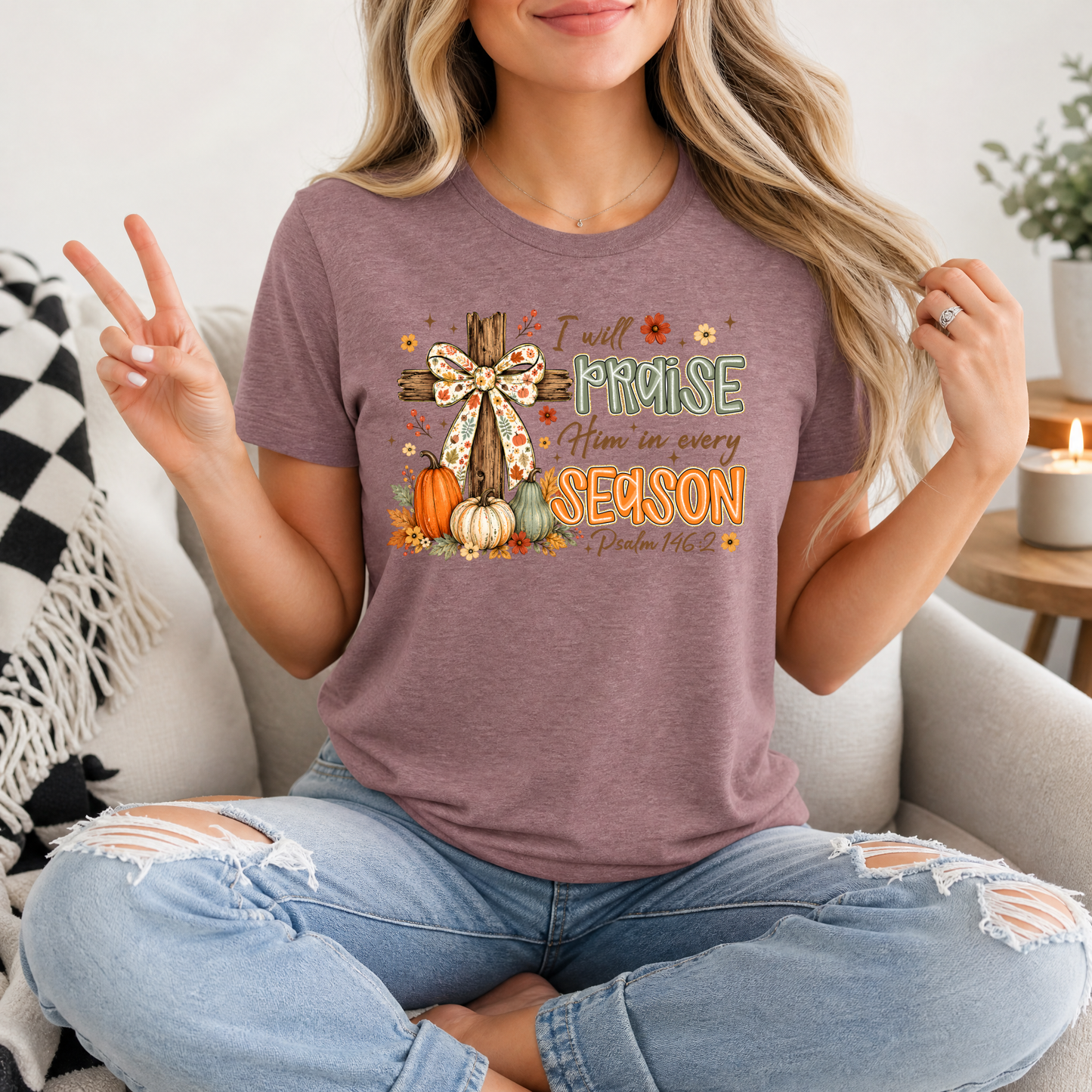 Praise Him in Every Season Premium Graphic Tee