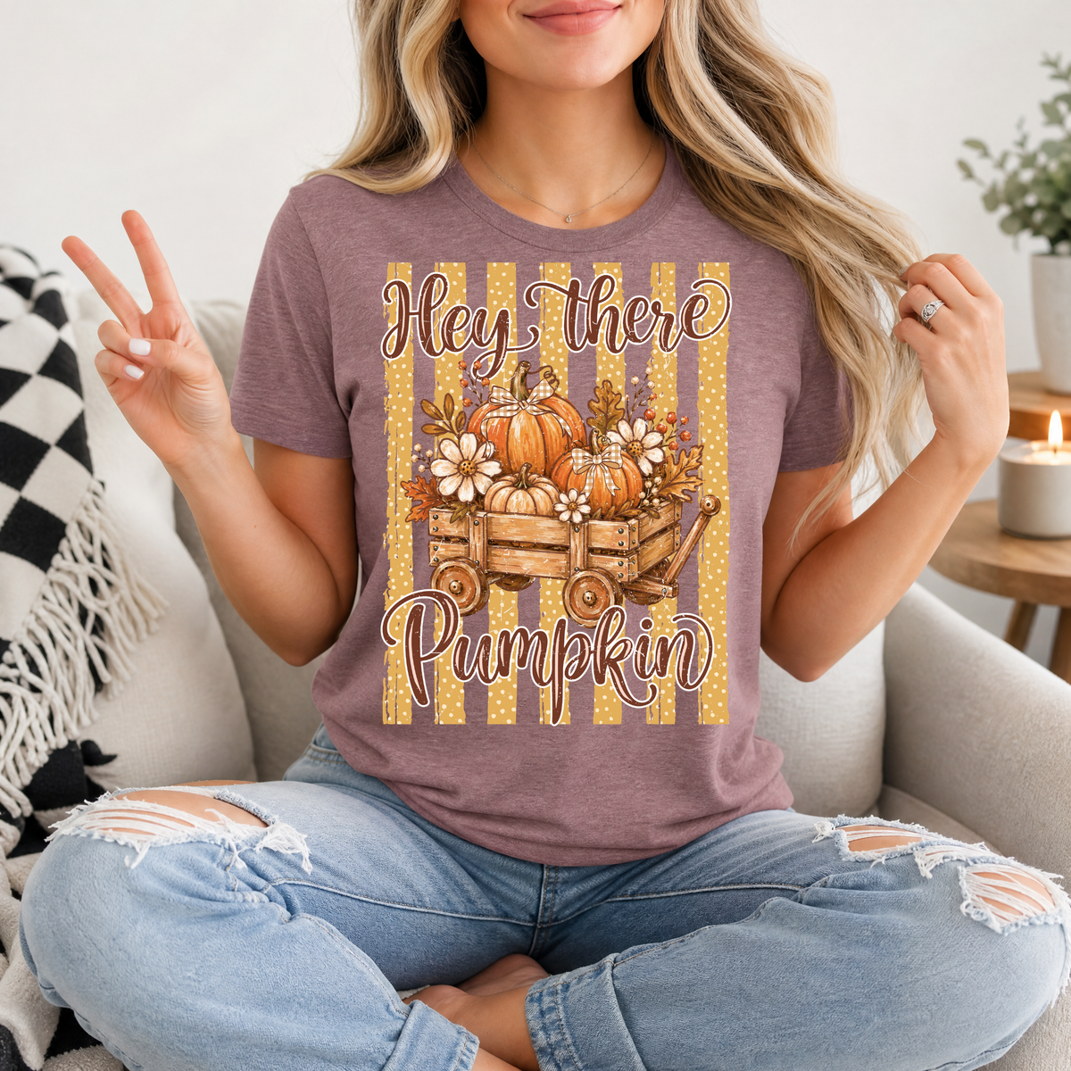 Hey There Pumpkin Cart Premium Graphic Tee
