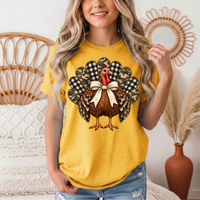 Camo & Buffalo Check Turkey Thanksgiving Graphic Tee