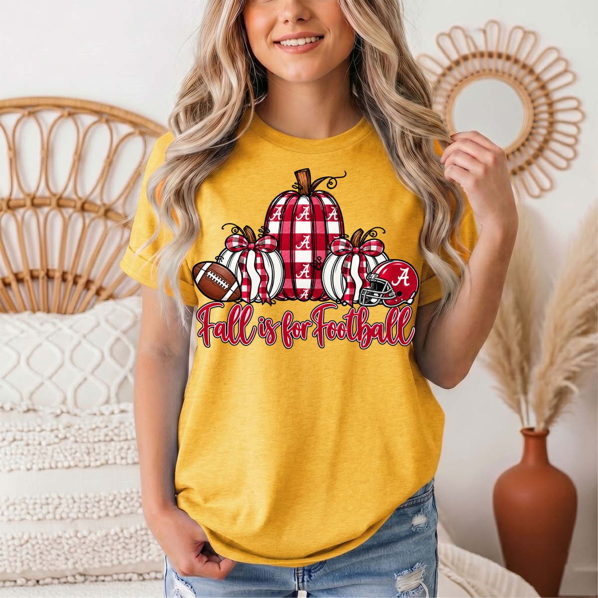 Fall Is for Football Alabama Pumpkin Graphic Tee