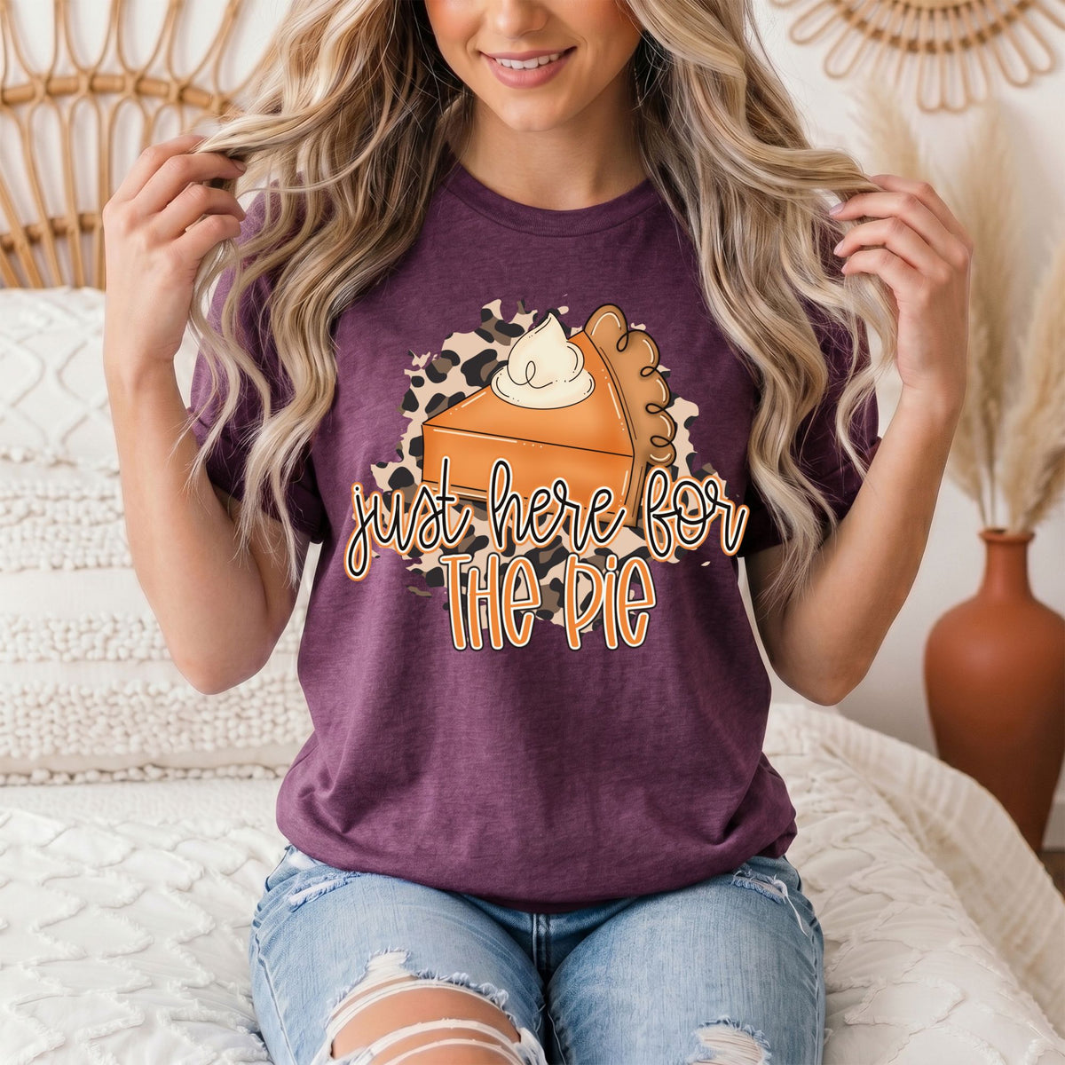Just Here for the Pie Thanksgiving Graphic Tee