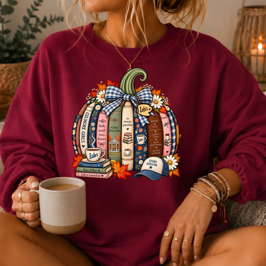 Gilmore Girls Inspired Bookish Pumpkin Crewneck Sweatshirt