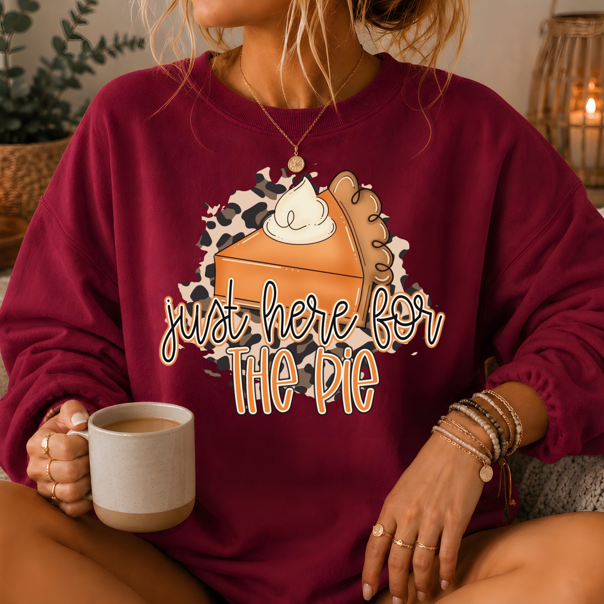 Just Here for the Pie Crewneck Sweatshirt