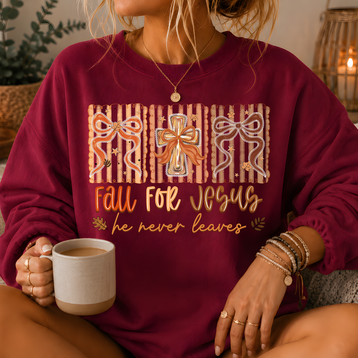 Fall For Jesus Crewneck Sweatshirt