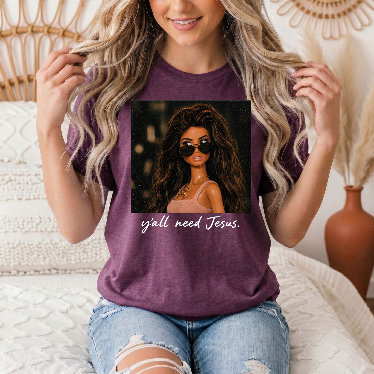 Y'all Need Jesus Doll Graphic Tee