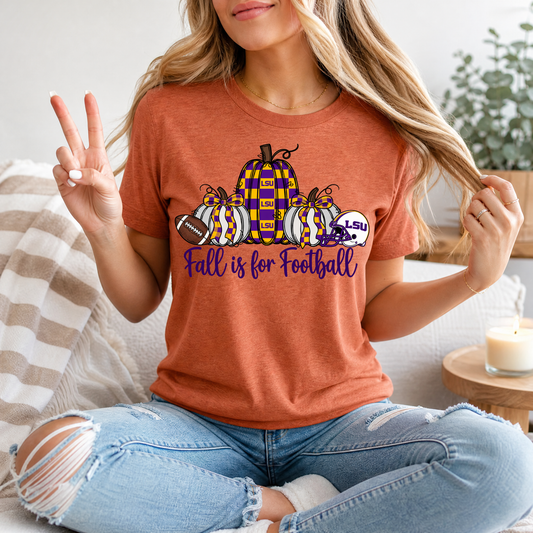 Fall Is For Football - Louisiana Premium Graphic Tee