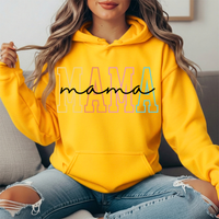 Pastel Mama Outline Graphic Hoodie