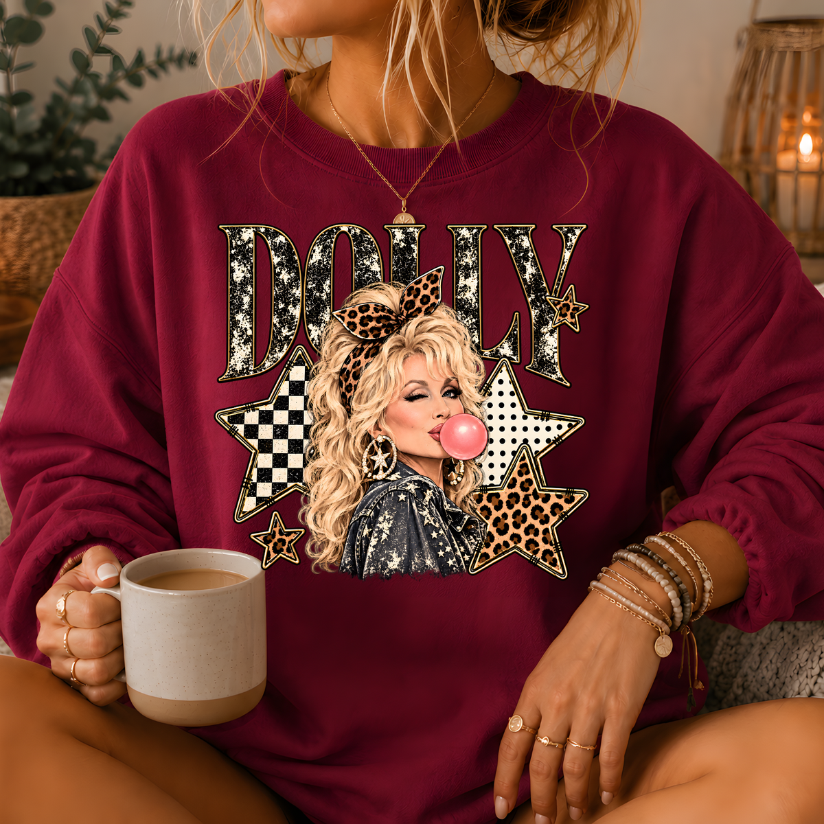 Dolly Bubblegum & Stars Crewneck Sweatshirt