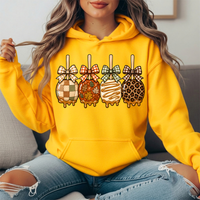 Fall Caramel Apples & Gingham Bows Graphic Hoodie