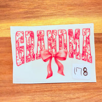 #178 Pink Grandma with a bow K's Krafty Barn