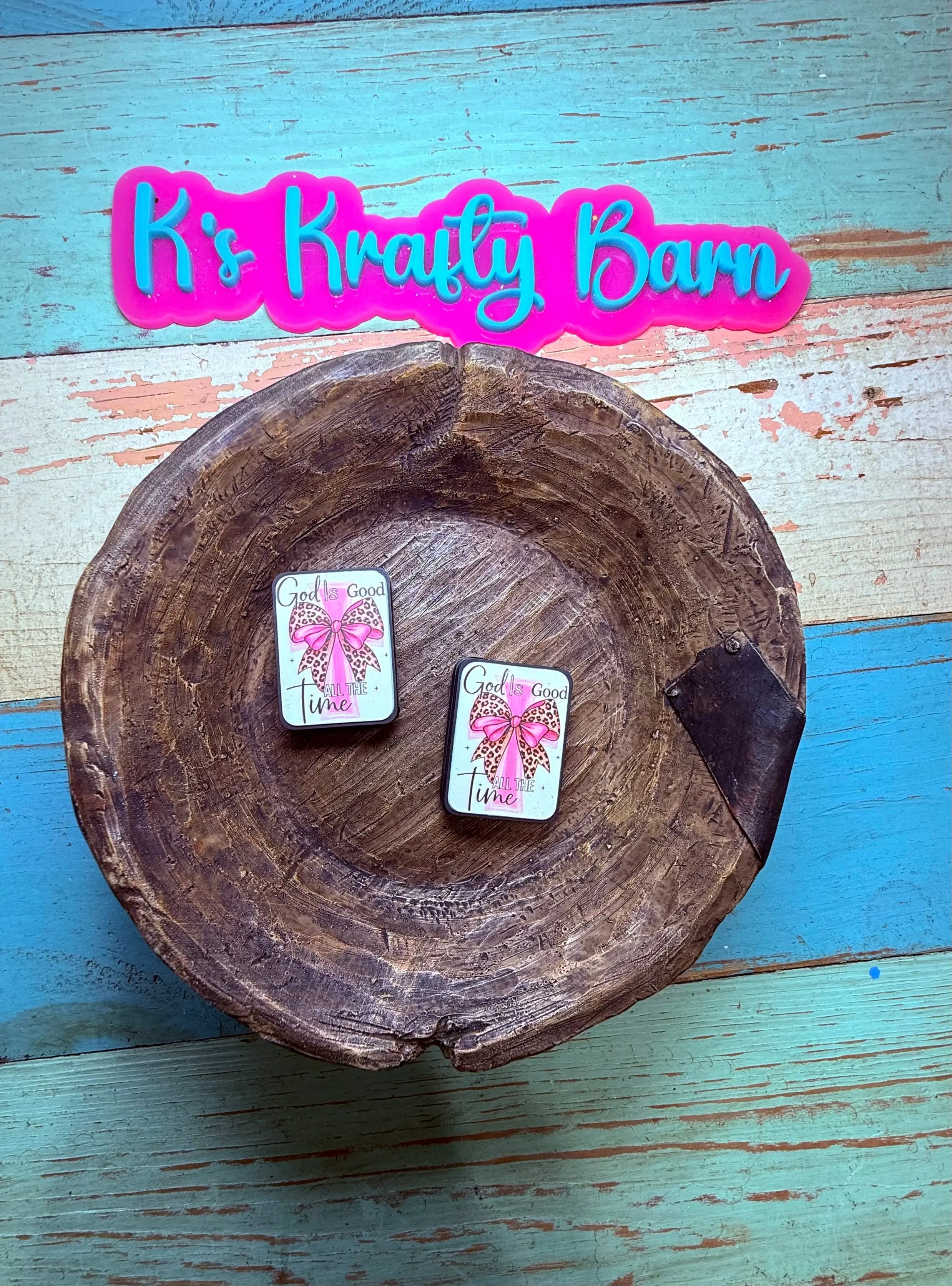 Silicone Focal Bead- God is good all the time K's Krafty Barn