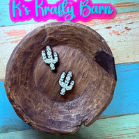 Silicone Focal Bead- Black & White Aztec cactus K's Krafty Barn