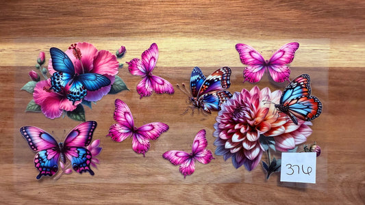 #376 Butterflies with purple and teal