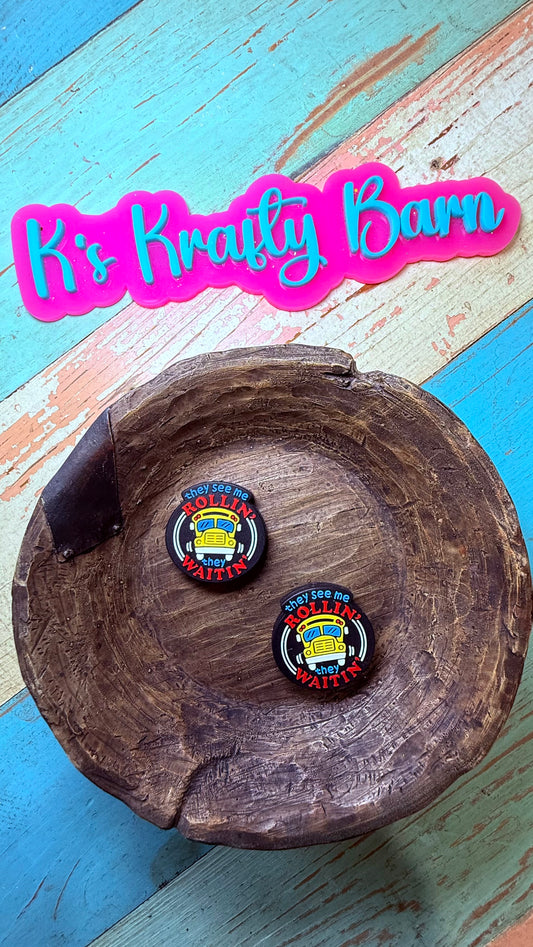 Wholesale Silicone Focal Bead- They see me roll in they waitin