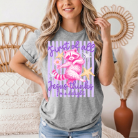 Jesus Thinks I'm a Delight Pink Raccoon Graphic Tee