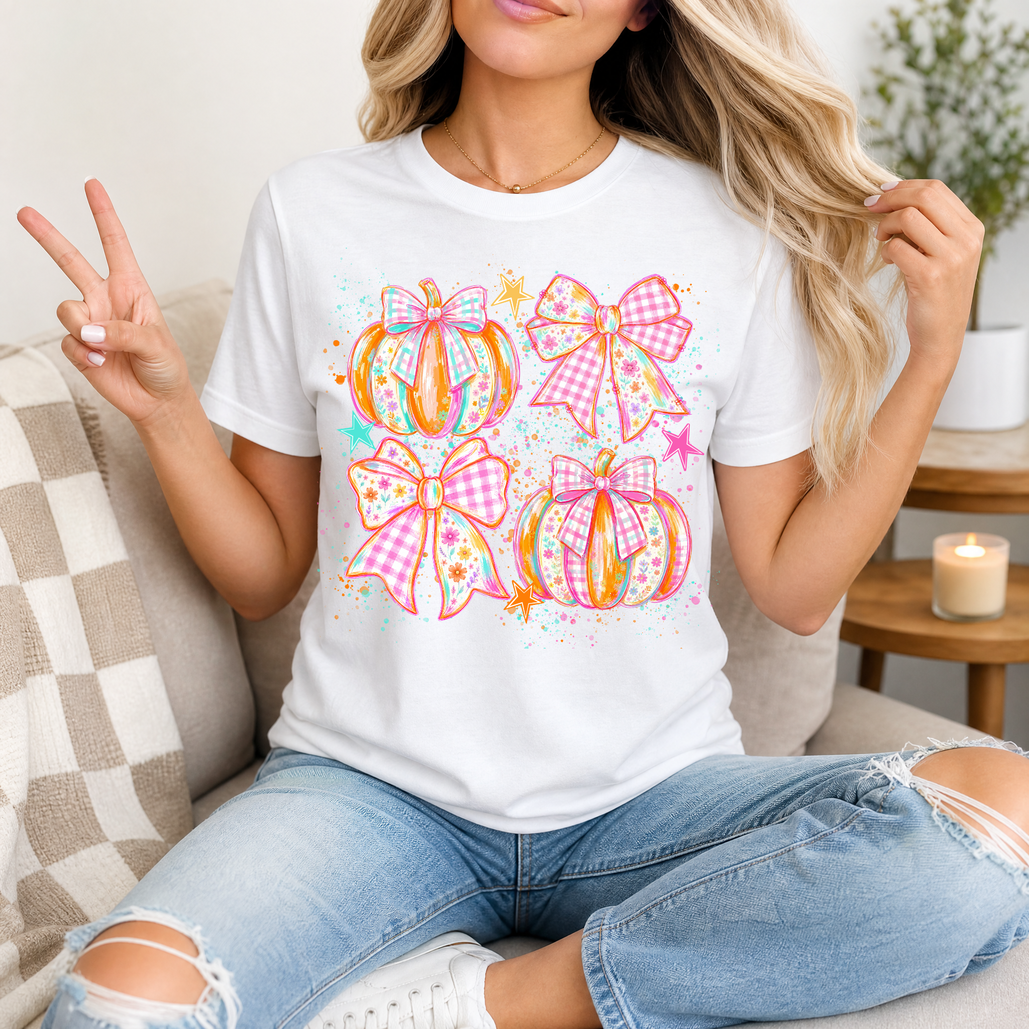 Pumpkin Bows Premium Graphic Tee