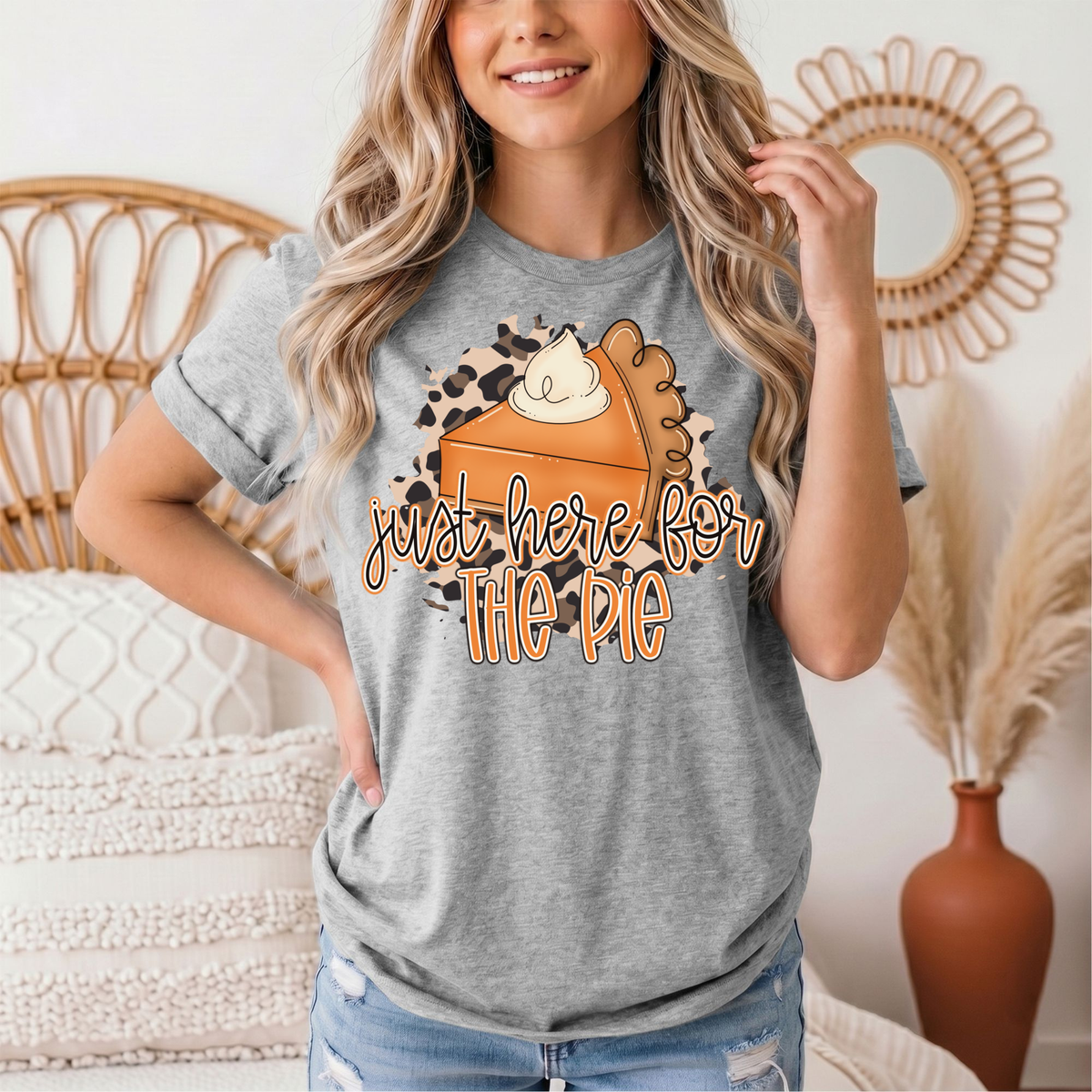Just Here for the Pie Pumpkin Pie Graphic Tee