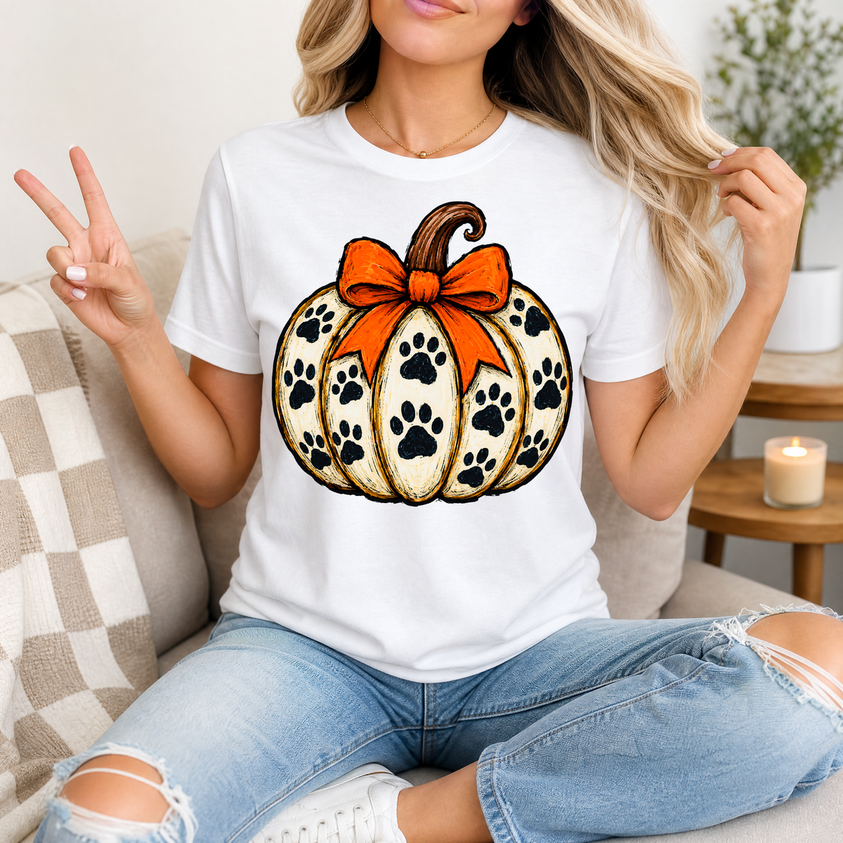 Paw Pumpkin Premium Graphic Tee