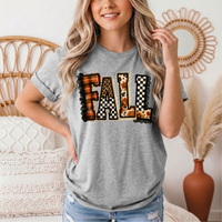 Fall Plaid Leopard & Floral Patchwork Graphic Tee