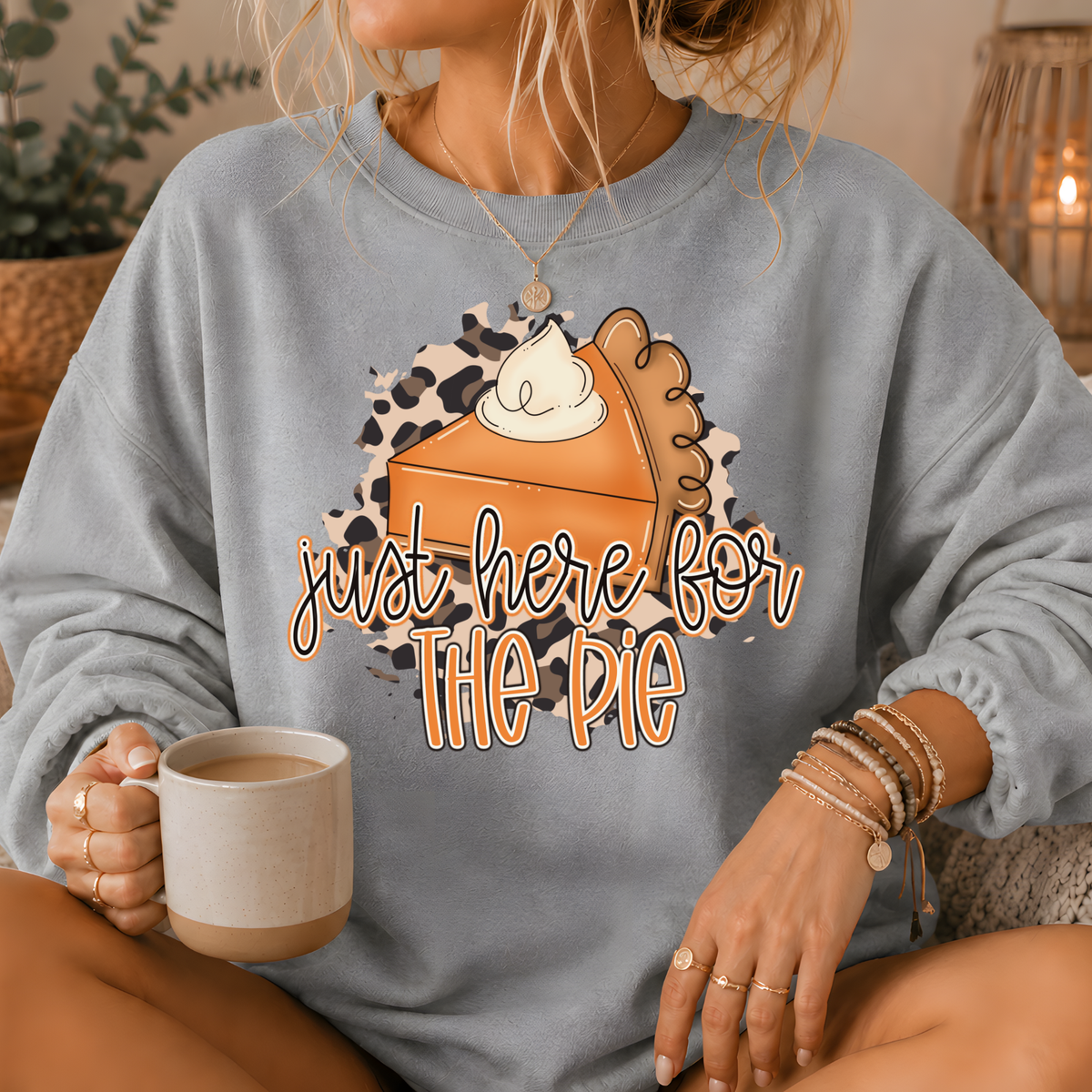 Just Here for the Pie Crewneck Sweatshirt