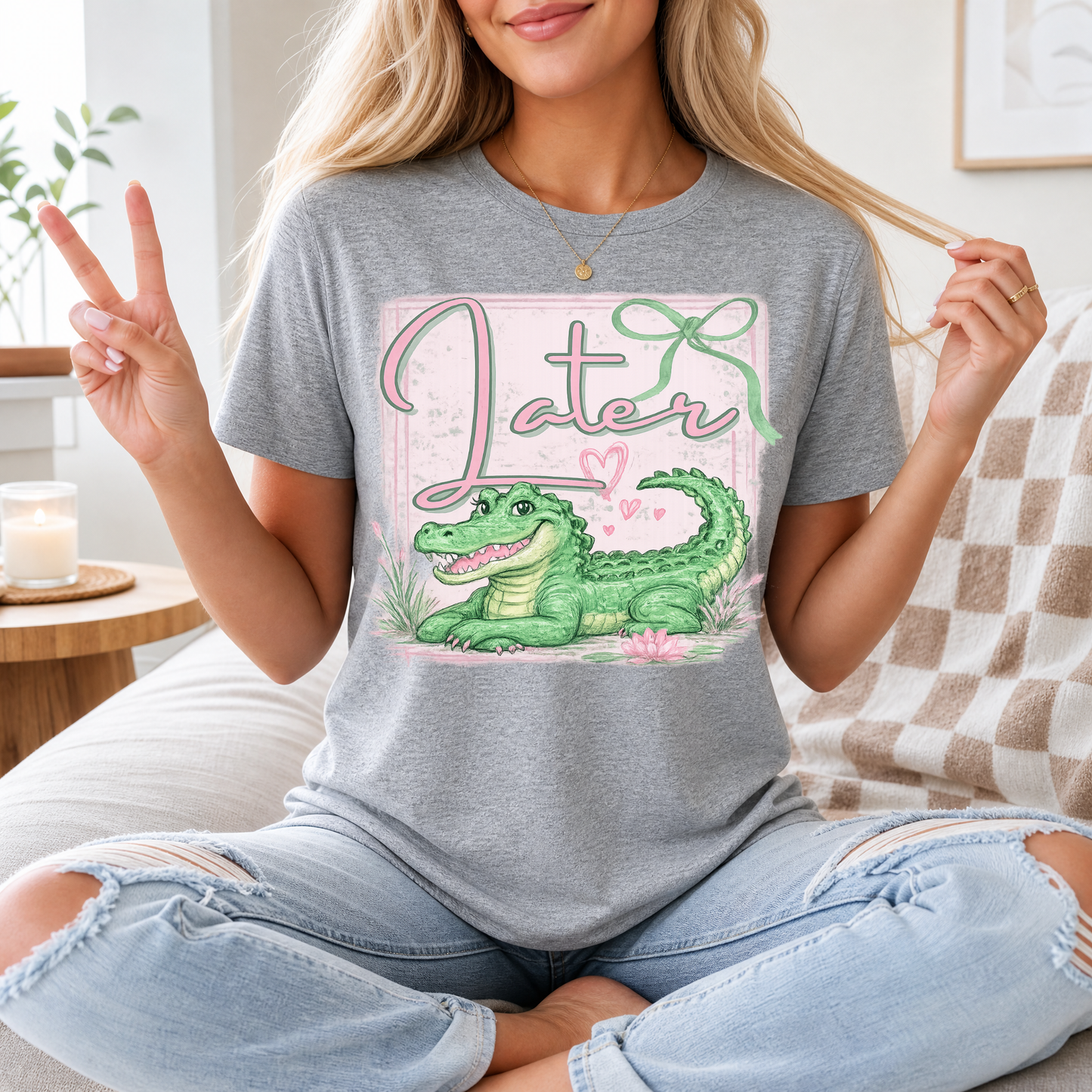 Precious Later Gator Girly Premium Graphic Tee