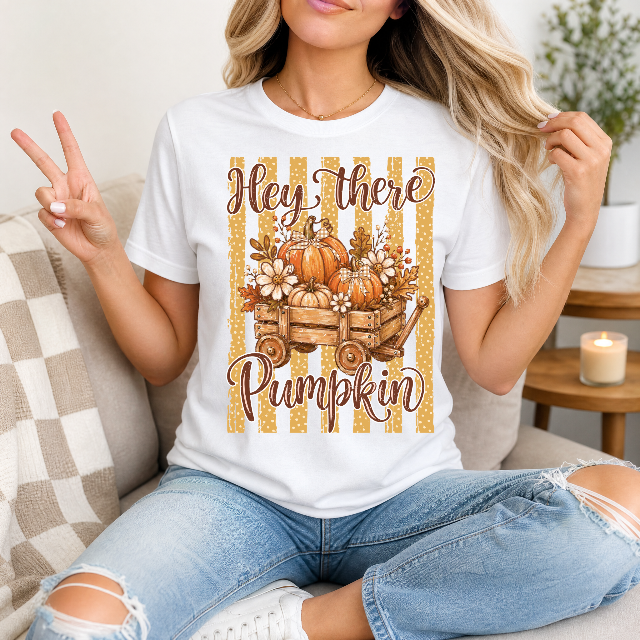 Hey There Pumpkin Cart Premium Graphic Tee