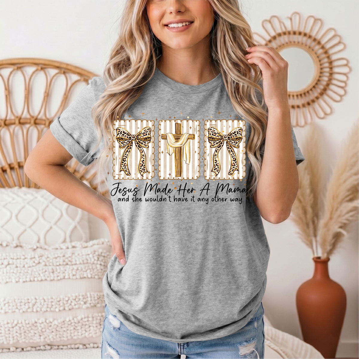 Jesus Made Her a Mama Christian Graphic Tee
