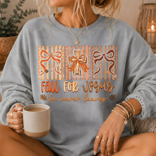 Fall For Jesus Crewneck Sweatshirt