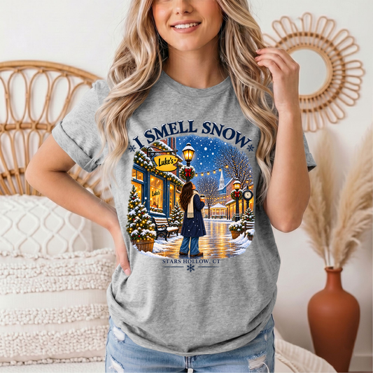 I Smell Snow Graphic Tee – Stars Hollow Winter Scene
