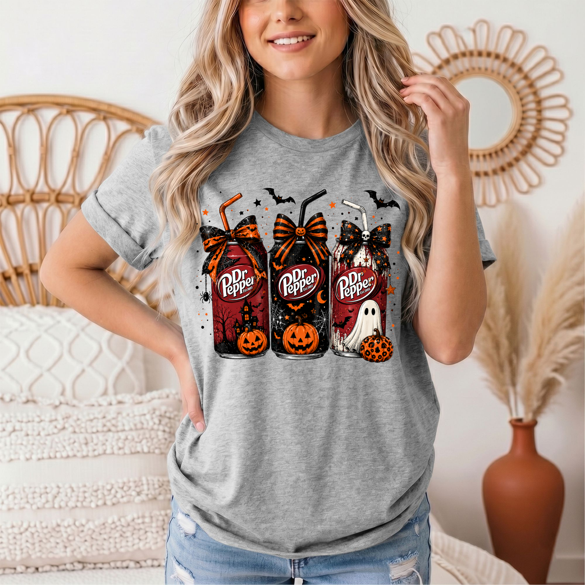 Dr P Halloween Bows & Ghost Graphic Tee