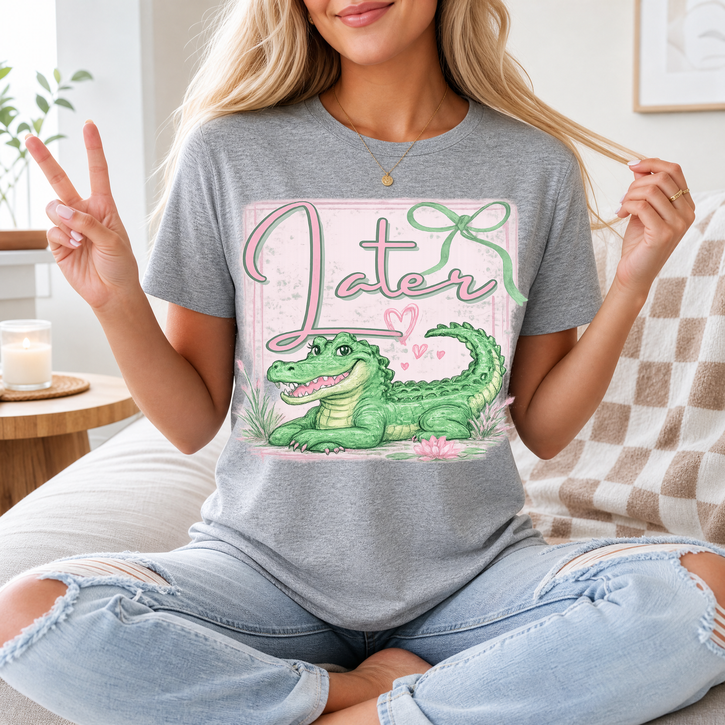 Precious Later Gator Girly Premium Graphic Tee