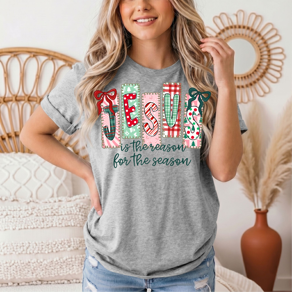 Jesus Is the Reason for the Season Christmas Graphic Tee